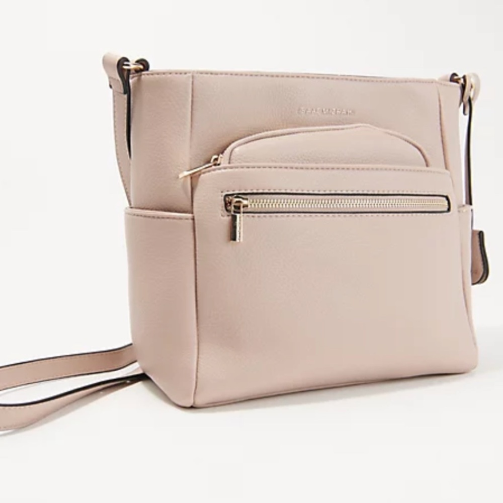 Isaac Mizrahi Live Soft Pebble Multi Pouch Crossbody